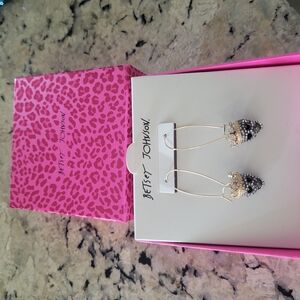 Betsey Johnson Black and Silver Earrings
